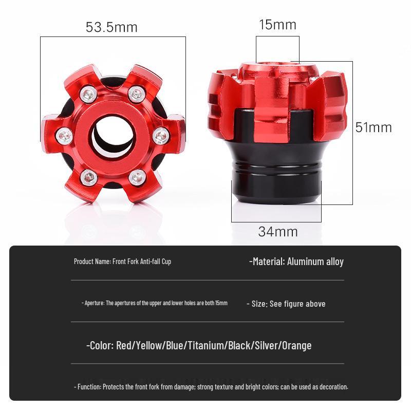 

No. 9 Electric Vehicle Anti-fall Cup: Shock-Absorbing, Collision-Protective Front Fork Cup for Motorcycles White CNC Aluminum Alloy Anti-fall Cup/1 Pair