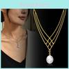 Fashionable Natural Sea Pearl Necklace With 18k Gold Plated Adjustable Chain