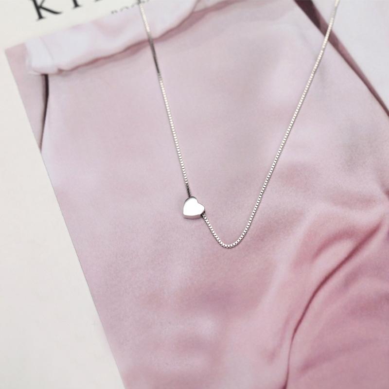 Japanese Heart-Shaped Love Necklace Neck Chain Female Simple Literary Collarbone Chain Female School Birthday Gift Accessories