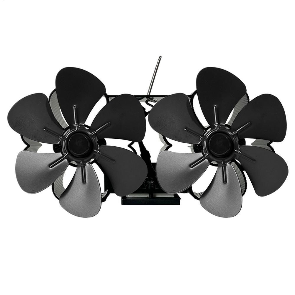 Ventilator pentru sobă pe lemne 12 pale Ventilatoare pentru sobă Acționate de căldură Ventilator pentru sobă Negru Căldură șemineu Ventilatoare pentru plită acționate de căldură SF707T Ventilatoare pentru șemineu