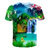 Men's T-Shirts Anime 3D Printing Round Collar Loose Mesh T-Shirt for Men Summer Tee Short Sleeve Plus Size Tops