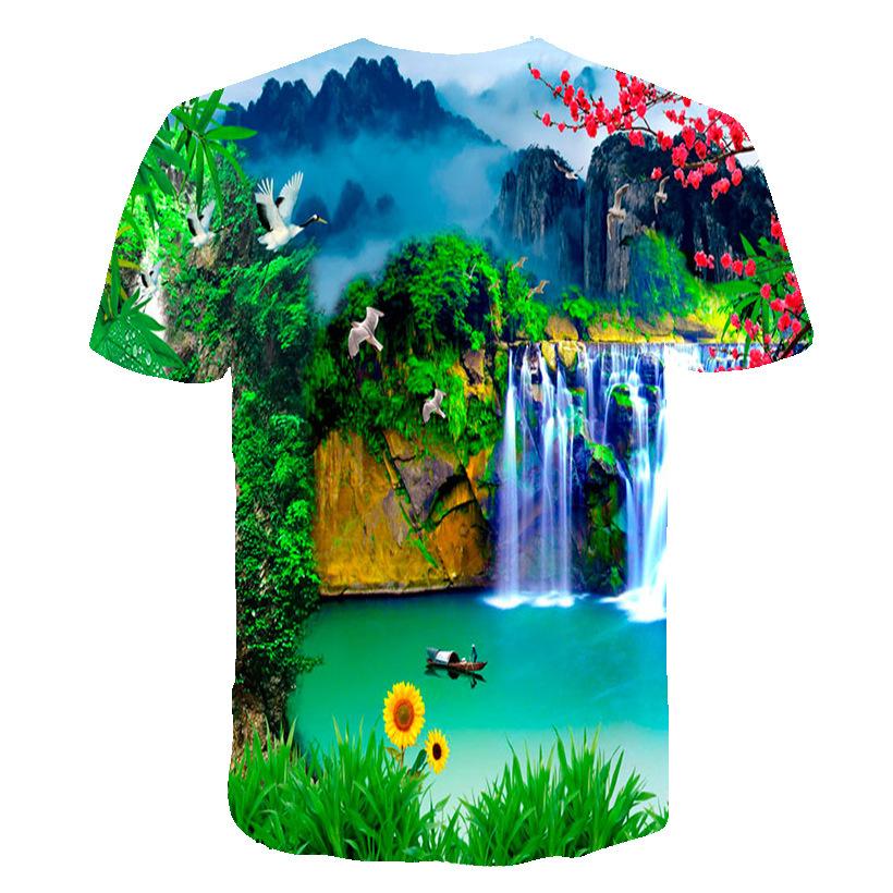 Men's T-Shirts Anime 3D Printing Round Collar Loose Mesh T-Shirt for Men Summer Tee Short Sleeve Plus Size Tops