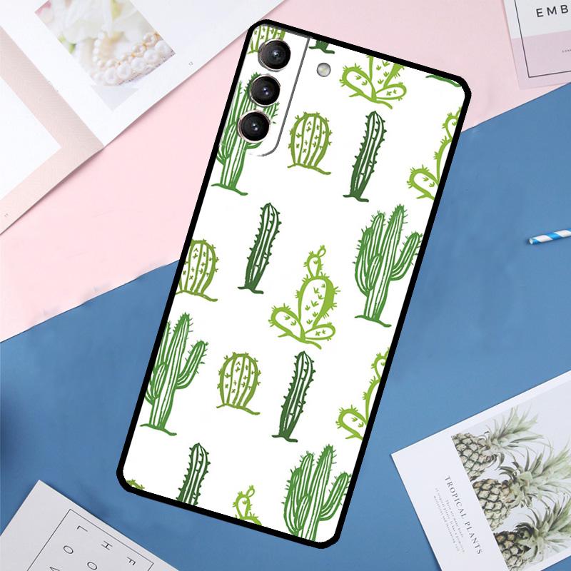 Cactus Pattern Case For Samsung Galaxy S25 Ultra S24 S23 S22 S21 Ultra S9 S10 Plus S23 FE S25 FE Back Cover