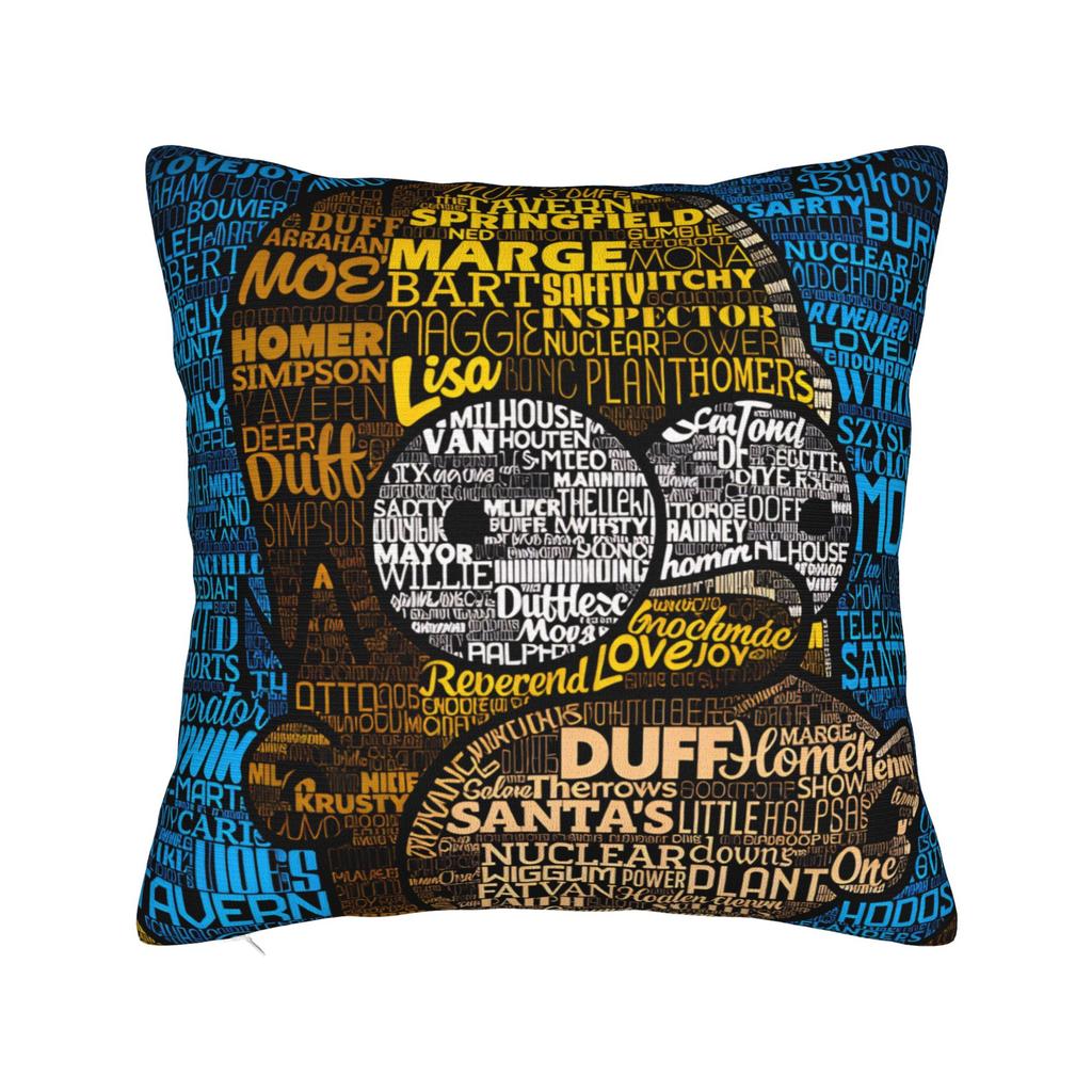 Funny SSimpsons Pop Art Quotes Pillow Case Comfy Pillow Cover For Sofa Home Decor Retro Trendy Pillowcases