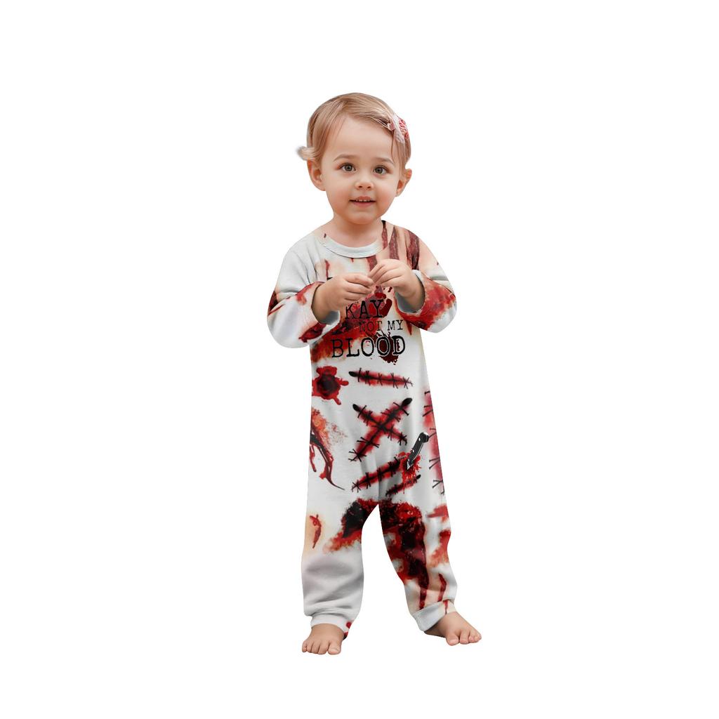 Printed Cute Family Set Pajamas Home Clothes Family  Short-sleeved Top Pants Set