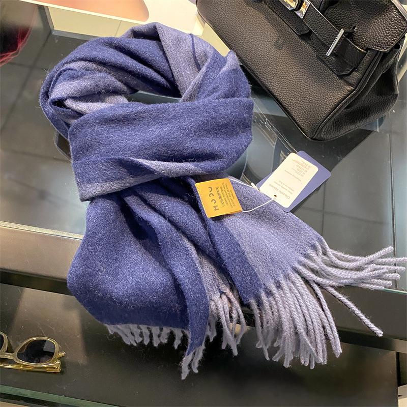 Selected 100 wool scarves women's unisex winter models new color matching warm wool scarves