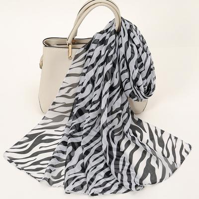 Newest Zebra Strip Chiffon Scarf Women Printed Shawl Scarf Fashion Printed Headscarf Pashmina Lady Hijab Shawl