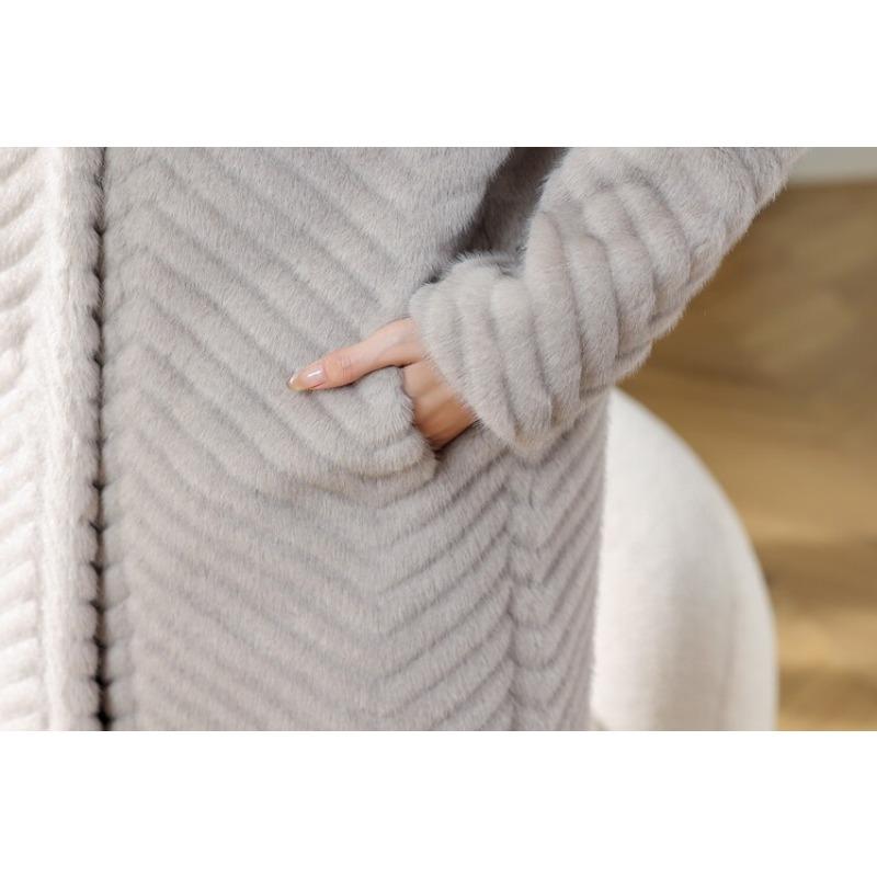 Kabát Zimní Nový široký dámský norkový kožich Ušlechtilý dámský oděv Kožený kožich