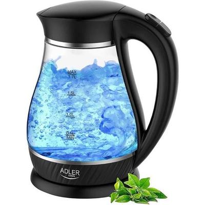 Elektrischer Wasserkocher AD 1274 1,7L 2200W Glas und Schwarz - AD - Elektrischer Wasserkocher - 1,7L - 2200W