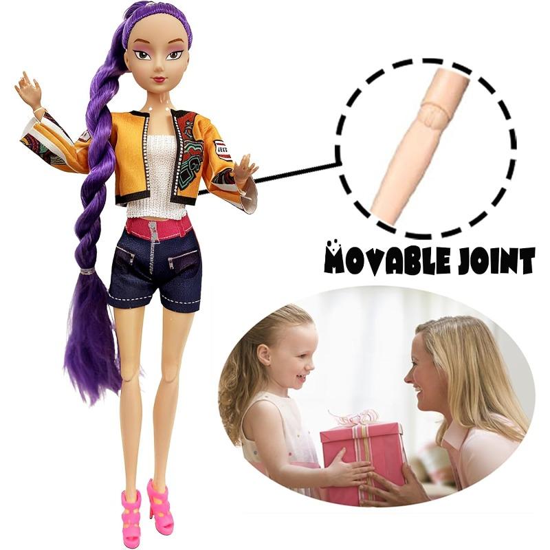 32CM Demon Hunters Doll for Kids,Articulated Rumi Mira Zoey Dolls,Perfect Christmas and Birthdays Toy Gift for Girls Fans