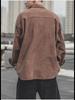Men’s Autumn Corduroy Long Sleeve Casual Shirt Jacket - Japanese Style, Trendy and Loose Fit for Fall and Winter.
