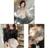 Romantic Lace Blouse For Women With 3d Print Soft Satin Fall Spring Casual Wear
