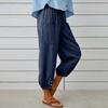 Vintage Boho Cotton Linen Pants for Women Summer Pockets Thin Beach Trousers Woman Casual High Waist Loose Harem Pants