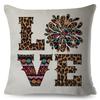 Nordic Style Love Heart Letter Pillowcase Decor Flower Printed Pillow Case for Home Car Sofa Polyester Cushion Cover X
