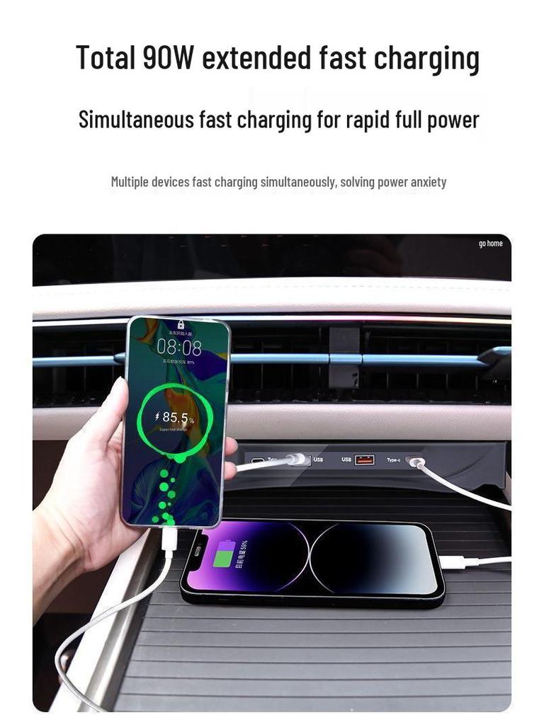 L6F: Docking station and USB expansion converter with smart fast charging for Ford Edge L.