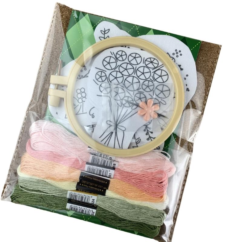 

Water Soluble Embroidery Stabilizer Sticker Set with Embroidery Frame For DIY Art Craft And Home Decoration 1