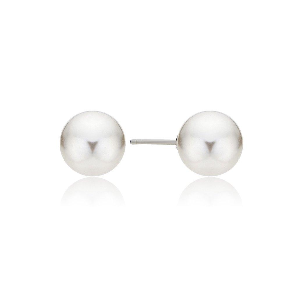 [Byer] H Edition Silver (W) White Pearl Earrings 10mm Bh6E49641W9Xxx