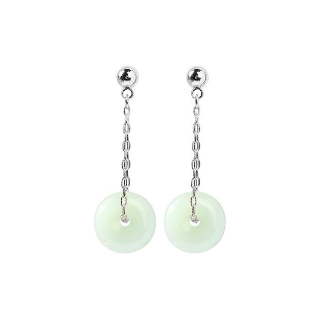 Hetian Jade Ear Line Transfer Safe Buckle Chinese Earrings Female Summer Temperament Ancient Net Red Dropship