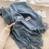 Solid Color Imitation Cashmere Scarf Women's Winter Men's Couple Shawl Dual-purpose Warm Long Thickened