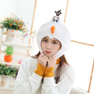 Roztomilá kreslená čiapka snehuliaka Postavička Pokrývka hlavy Klobúk Nastaviteľná pre rôzny vek na Cosplay párty a vonkajšie aktivity