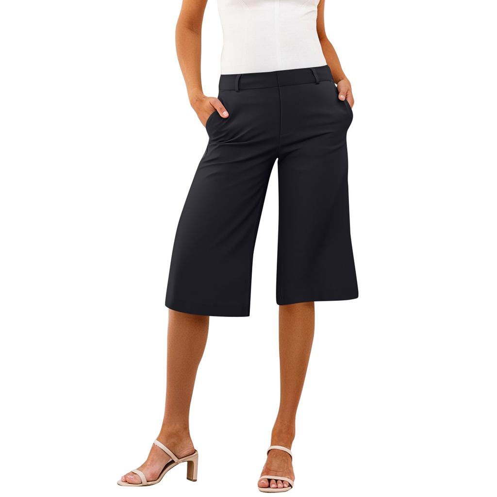 Shorts For Women Casual Straight Wide Leg Half Pants Hiking Vacation Outfits With Pockets