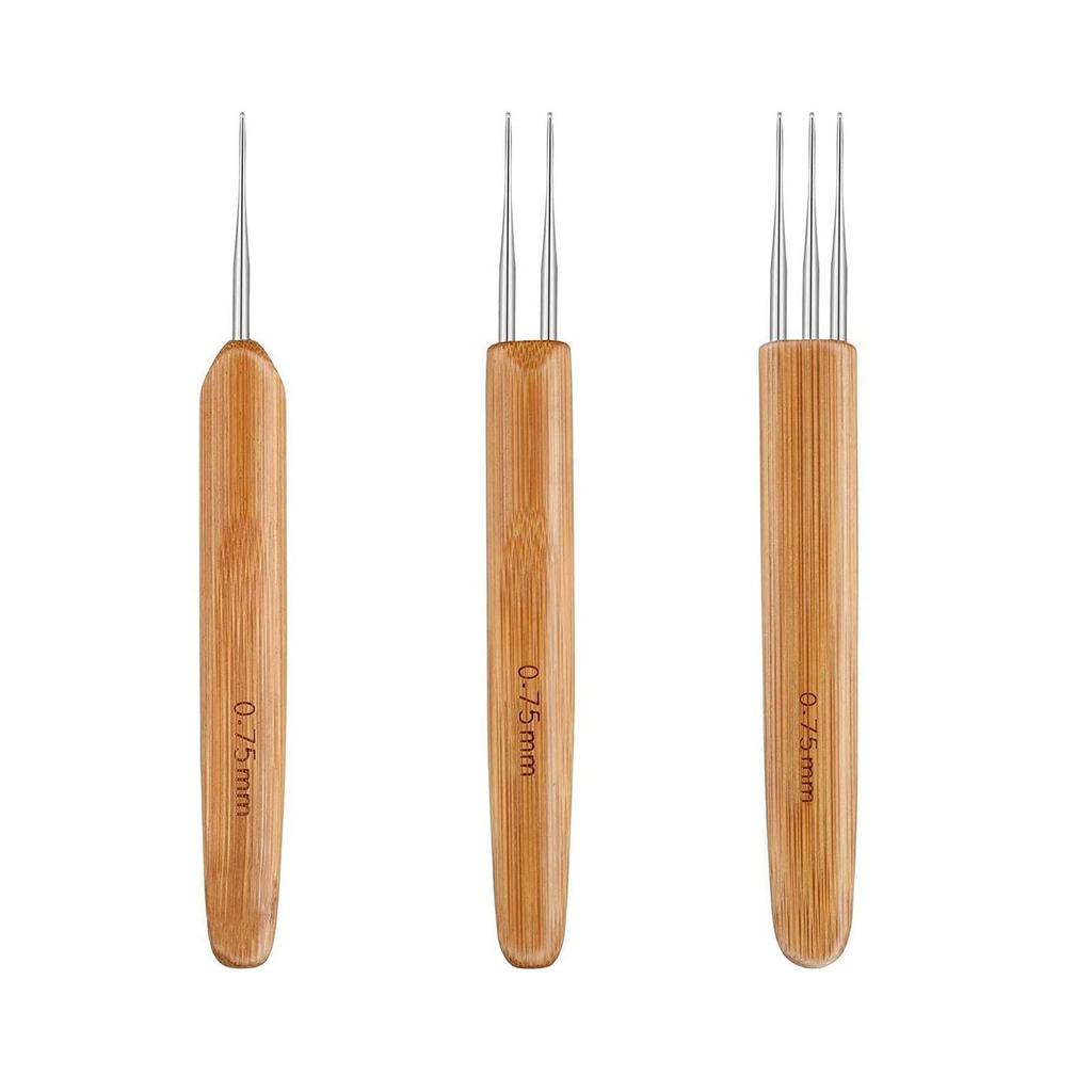 Hook Tool 3 Pcs Crochet Hooks Needles Tool Crochet Hook Needle For Hair Dreadlock Braid Craft 0.5 Mm 1 Hook 2 Hooks 3 Hooks