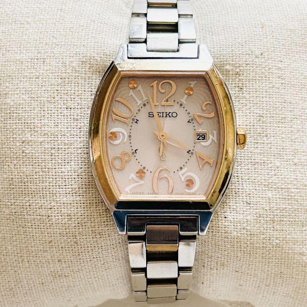 [USED] Seiko SSVW048 Lucia Radio Solar Watch Tonneau Combination Working