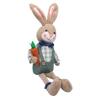 Plush Bunny Desktop Decoration Retro Rustic Style Handmade Easter Bunny Doll with Long Legs Shapable Ears for Table