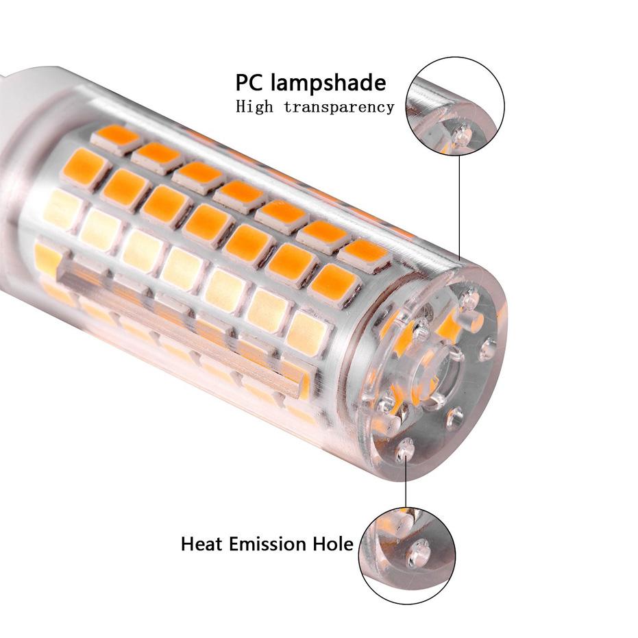 10 ks stmívatelná LED žárovka G9 6W AC220V bez blikání 88×SMD2835 690LM G9 kapslová lampa pro lustrNáhrada 70W halogenové