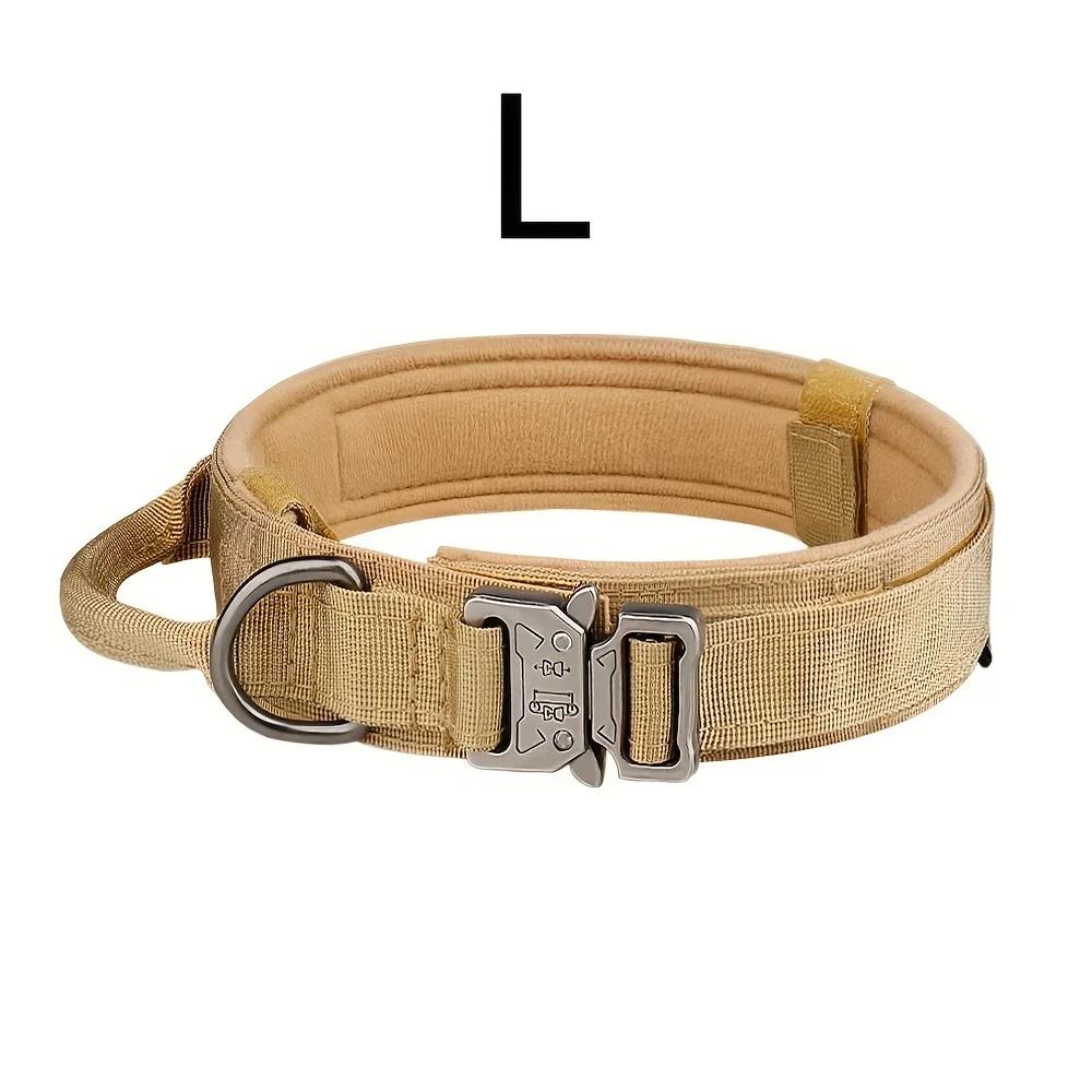 Tactical Hunting Dog Collar Traction Rope Zinc Alloy Imitation Nylon Velcro Adjustable in Size Hunt Accessories