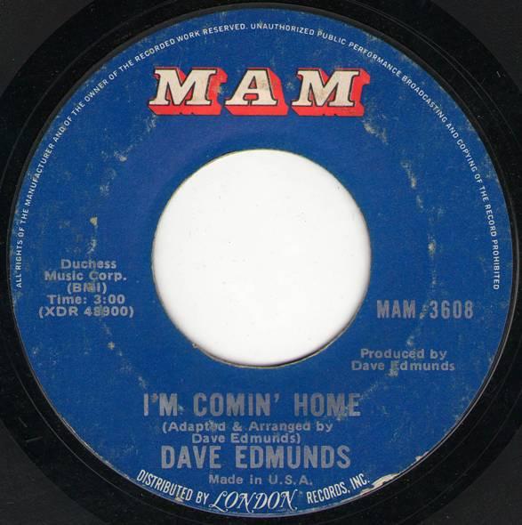 

7-дюймовая пластинка ДЕЙВ ЭДМУНДС Im Comin Home Country Roll 453608 MAM 1971 США Рок Б/у
