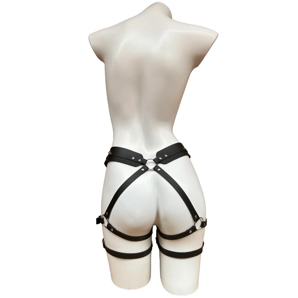 Goth Women Sexy Bondage Harness Leather Belt Lingerie Fetish Underwear Thigh Garter Stocking Women's Harness Bra Accessories