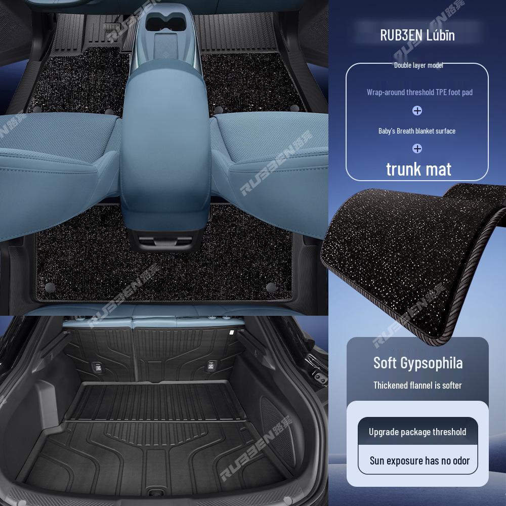 Lubbin Full Coverage TPE Floor Mats for XPeng M03 - Complete Set of Customized Protective Door Sill Accessories