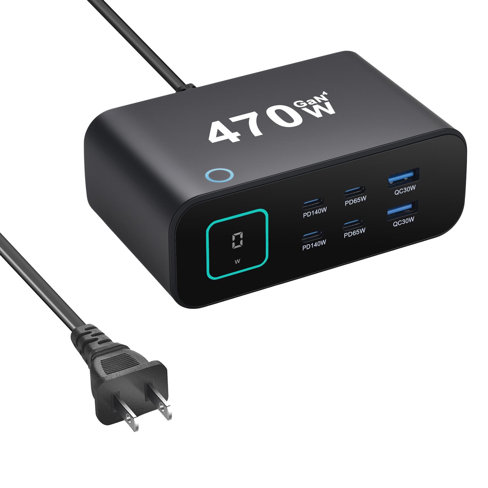 

470W GaN Desktop Charger with TFT Screen & 140W Smart Display Adapter