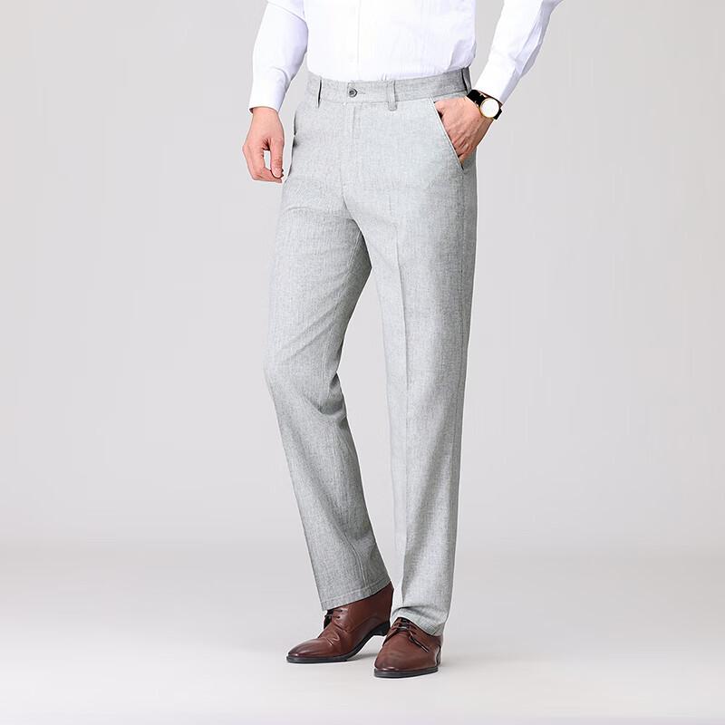 

Firstview Men s Classic Natural Linen Blend Casual Pants FX1059 31