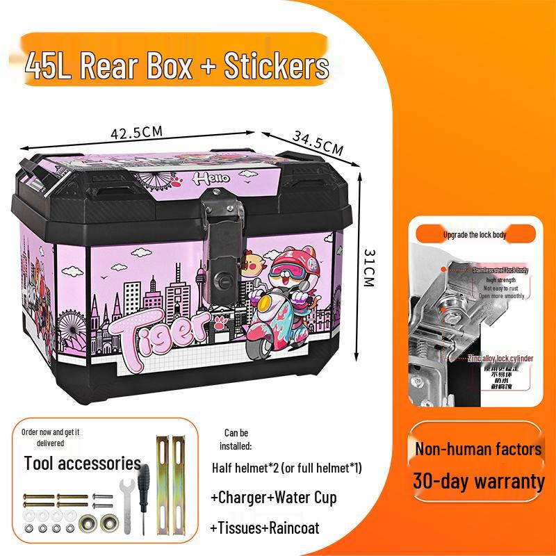 Large Capacity Alloy Trunk for Yadea, Aima, TaiLing, Ninebot, and Limi Electric Scooters