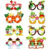 8PCS Beach Party Paper Glasses Prefer Hawaiian Party Glasses Tropical Party Photo Props Makeup Accessories Summer Beach Party Supplies