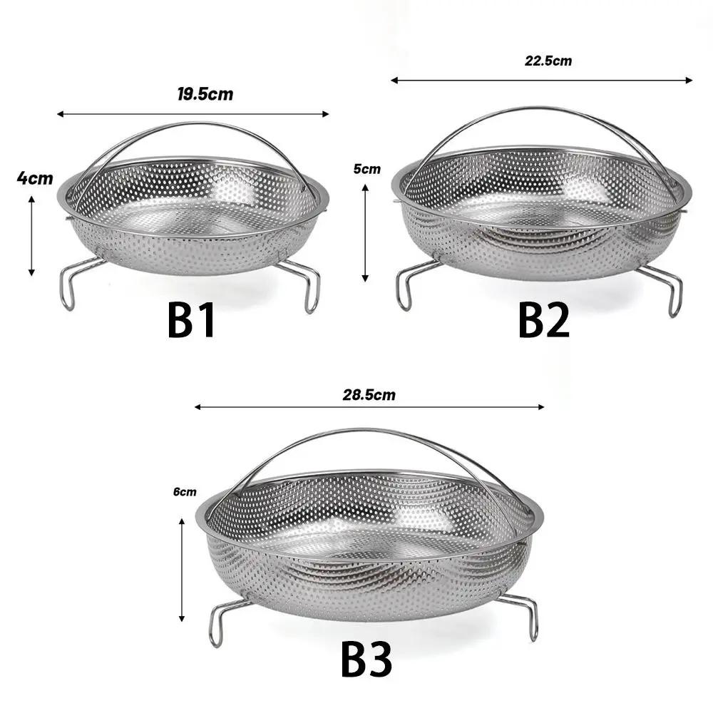 Stainless Steel Steamer with Handle Foldable Steaming Grid Steam Cooking Utensil Drain Basket Cookware