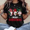 Damen Weihnachtswichtel Grafik T-Shirt Kurzarm Rundhals Lässiges Oberteil Waschbares Feiertagsparty Tee für Damen Wichtel Geschenk