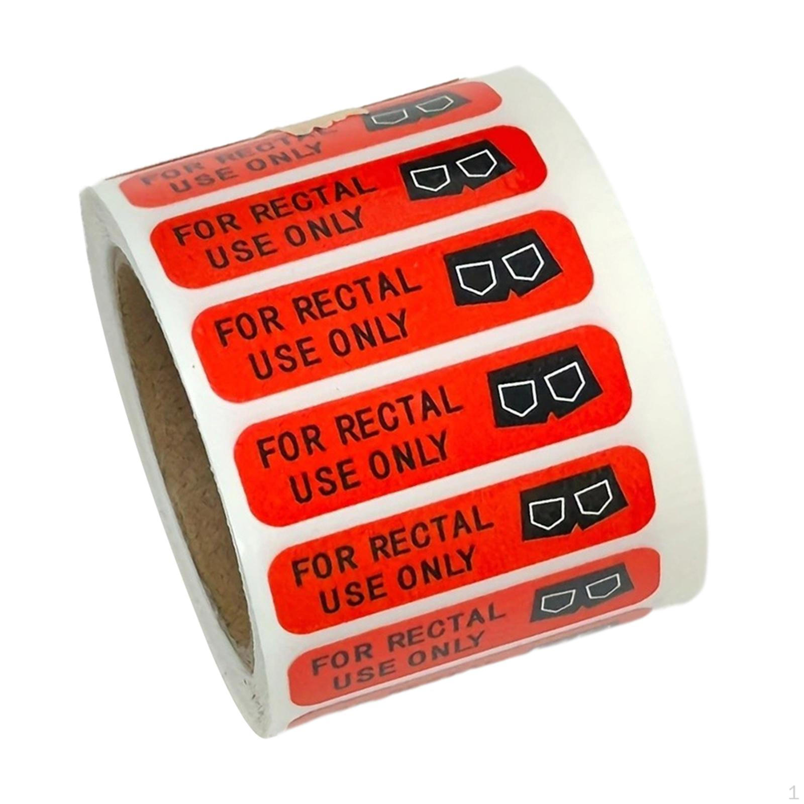 

500 наклеек только для ректального использования 1,80 x2,00 Яркий черный шрифт Предупреждающий розыгрыш