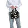 Custom Daisy Floral Lunch Bag Women Cooler Thermal Insulated Daisies Flower Lunch Box for Kids School Work Picnic Food Tote Bags