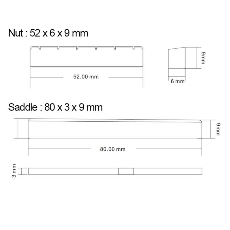 6-strunowe siodełko do gitary klasycznej + nakrętka z białego mostu kostnego akcesoria gitarowe