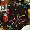 Artoid Mode Cheers Firework Ribbon 2025 Happy New Year Table Runner, Festival Kitchen Dining Table Decoration for Home Party Decor 13x72 Inch