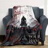 Name Custom Japanese Samurai Print Flannel Blanket High Quality Warm Comfortable Cover for All Seasons Perfect for Gifts Home Decor