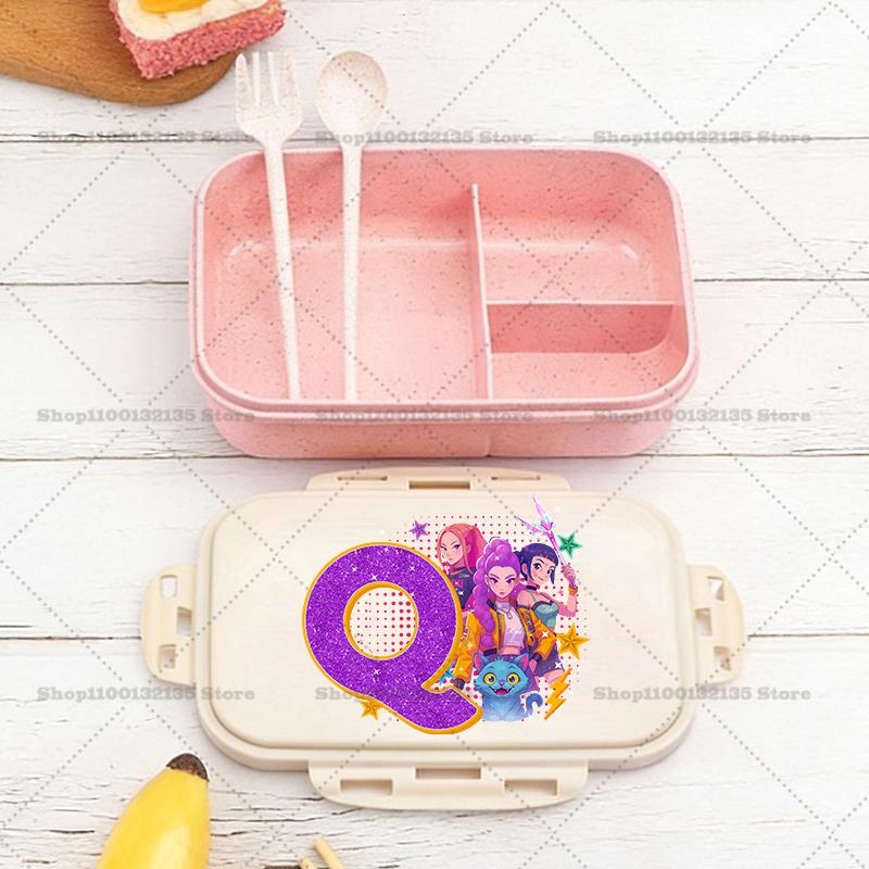 Kpop Loveci Démonů Chlapec Dívka Krabička na oběd Anime Přenosné Bento Boxy Student Hermetická Nádoba na potraviny Jednovrstvá Kapacita Dětský Dárek