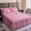 3pcs Twin Tree Pattern Extra Thick Non-Slip Bed Skirt Set with 1 Bed Skirt + 2 Pillowcases (Pillow Inserts Not Included)