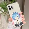 ReZERO Ram Rem Anime Phone Case Silicone Soft for Iphone 16 15 14 13 12 11 Pro Mini XS MAX Plus X Cover