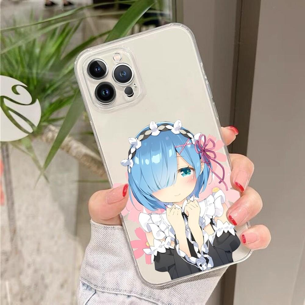 ReZERO Ram Rem Anime Phone Case Silicone Soft for Iphone 16 15 14 13 12 11 Pro Mini XS MAX Plus X Cover