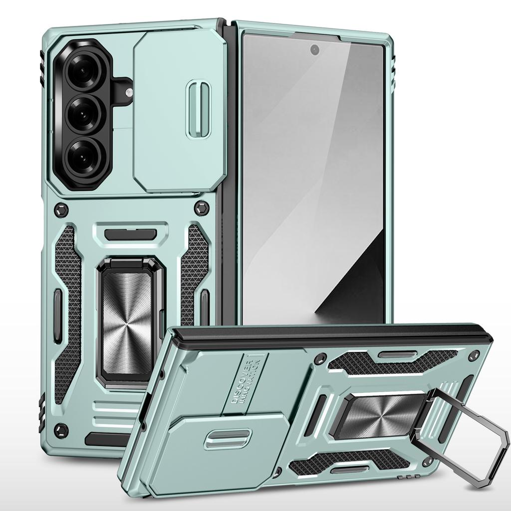 Cross-border application Samsung zfold7 mobile phone case all-inclusive ring bracket Z Fold8 push window two-in-one anti-drop case