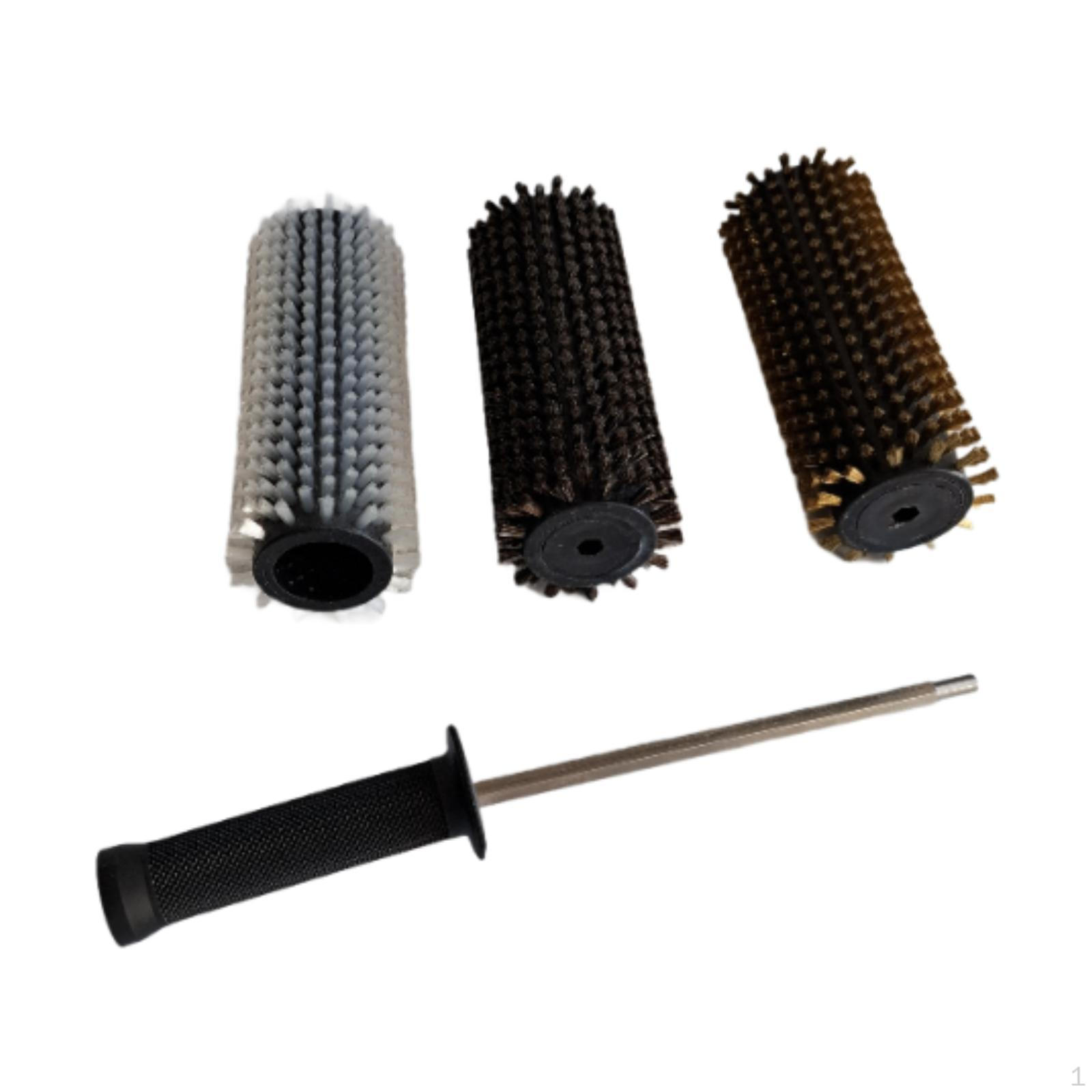 

Ski Brush Set Waxing Brushes Nylon Brass Horsehair Reusable Practical Easy to Handle Efficient
